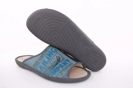 s`knöpfli Herren Pantolette Hausschuh blau S13 AC10786