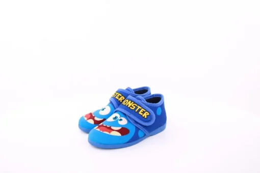 s`knöpfli Kinder Hausschuh Klettverschluss Monster- Motiv blau S23 Monster