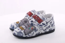 s´knöpfli Kinder Hausschuh Klettverschluss Game Over Motiv grau S23 No30