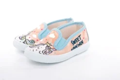 s`knöpfli Kinder Hausschuh Schlupfschuh Mädchen Einhorn- Motiv orange S13 V28851