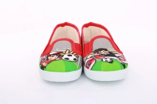 s`knöpfli Kinder Hausschuh Schlupfschuh Fussball- Motiv grau S13 V28902