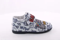 s´knöpfli Kinder Hausschuh Klettverschluss Game Over Motiv grau S23 No30