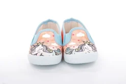 s`knöpfli Kinder Hausschuh Schlupfschuh Mädchen Einhorn- Motiv orange S13 V28851