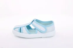 s`knöpfli Kinder Hausschuh Mädchen Glitzer- Effekt blau S13 V28970