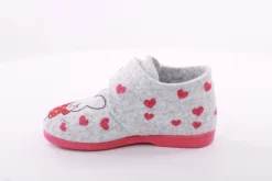 s´Knöpfli Kinder Hausschuh Klettverschluss Hasen Motiv grau S23 No34