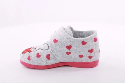 s´Knöpfli Kinder Hausschuh Klettverschluss Hasen Motiv grau S23 No34