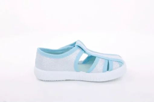 s`knöpfli Kinder Hausschuh Mädchen Glitzer- Effekt blau S13 V28970
