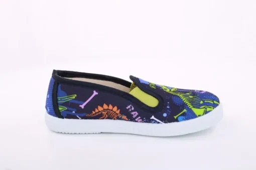 s`knöpfli Kinder Hausschuh Schlupfschuh Jungen Dinosaurier- Motiv blau S13 V28967