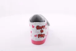 s´Knöpfli Kinder Hausschuh Klettverschluss Hasen Motiv grau S23 No34