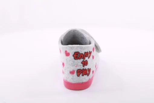 s´Knöpfli Kinder Hausschuh Klettverschluss Hasen Motiv grau S23 No34