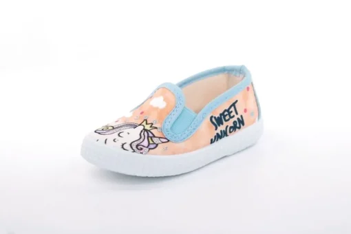 s`knöpfli Kinder Hausschuh Schlupfschuh Mädchen Einhorn- Motiv orange S13 V28851