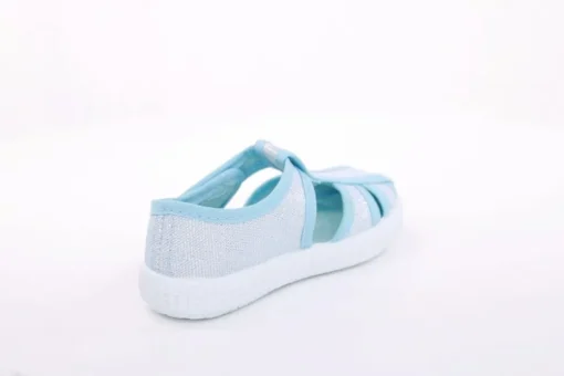 s`knöpfli Kinder Hausschuh Mädchen Glitzer- Effekt blau S13 V28970