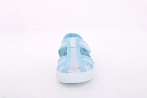 s`knöpfli Kinder Hausschuh Mädchen Glitzer- Effekt blau S13 V28970