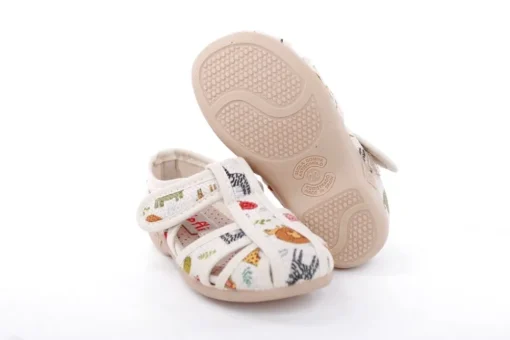 s`knöpfli Kinder Hausschuh Tier- Motiv Klettverschluss beige S13 Z28528