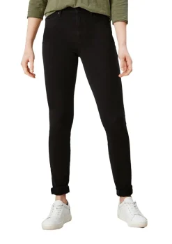s.Oliver Damen Jeans Skinny hoher Bund 5-Pocket-Form schwarz S23 2110558