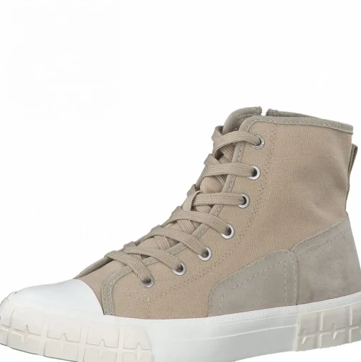 s.Oliver Damen Sneaker Hightop Canvas-Look beige S12  5-5-25206-28