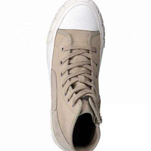 s.Oliver Damen Sneaker Hightop Canvas-Look beige S12  5-5-25206-28