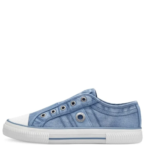 s.Oliver Damen Stoff- Sneaker Slipper sportlich grün, blau S14 5-24708-42