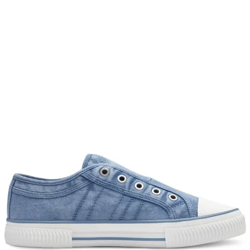 s.Oliver Damen Stoff- Sneaker Slipper sportlich grün, blau S14 5-24708-42