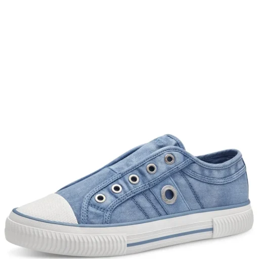 s.Oliver Damen Stoff- Sneaker Slipper sportlich grün, blau S14 5-24708-42