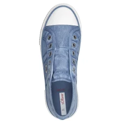 s.Oliver Damen Stoff- Sneaker Slipper sportlich grün, blau S14 5-24708-42