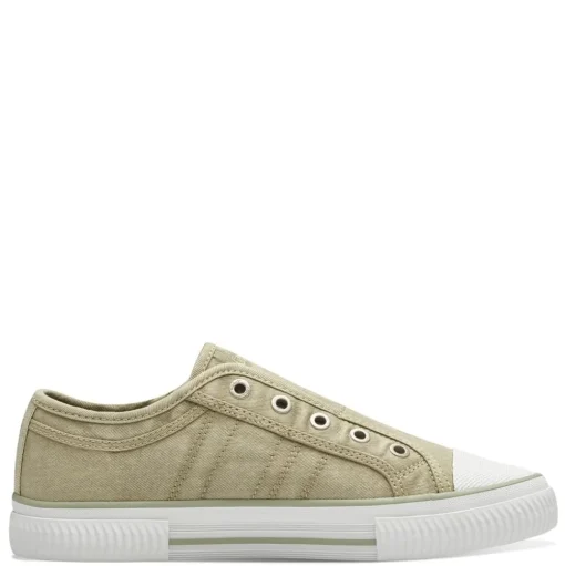 s.Oliver Damen Stoff- Sneaker Slipper sportlich grün, blau S14 5-24708-42