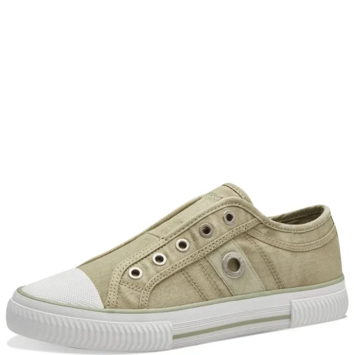 s.Oliver Damen Stoff- Sneaker Slipper sportlich grün, blau S14 5-24708-42