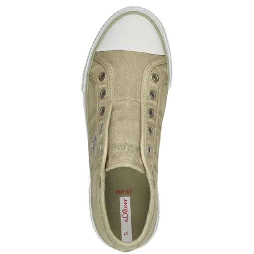 s.Oliver Damen Stoff- Sneaker Slipper sportlich grün, blau S14 5-24708-42