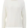 s.Oliver Damen Sweatshirt Rippstruktur weiß, blau S23 2136402
