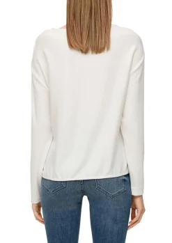 s.Oliver Damen Sweatshirt Rippstruktur weiß, blau S23 2136402
