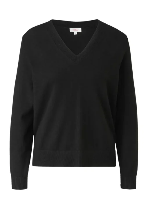 S.Oliver Feinstrickpullover aus Viskosemix grau, schwarz NOS 2118888