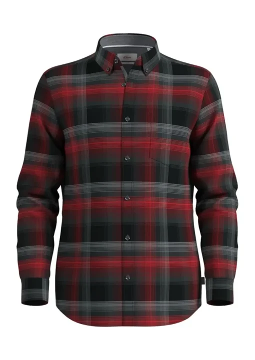 S.Oliver Hemd aus Baumwollstretch rot S14 2137932