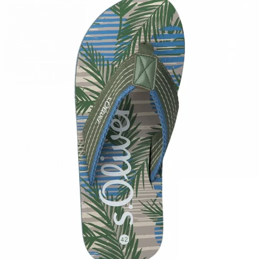 s.Oliver Herren Flip Flops Zehentrenner grün S12  5-5-17210-38