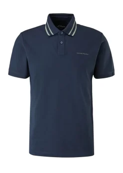 s.Oliver Herren Poloshirt mit Streifendetail blau, grün S13  2113224