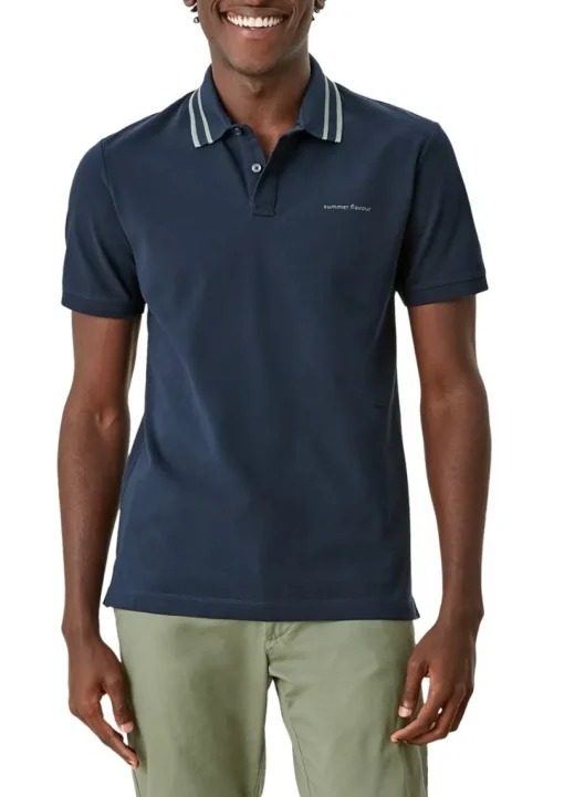 s.Oliver Herren Poloshirt mit Streifendetail blau, grün S13  2113224