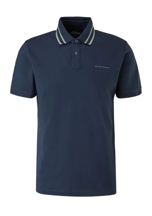 s.Oliver Herren Poloshirt mit Streifendetail blau, grün S13  2113224