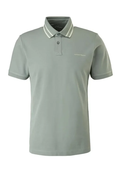 s.Oliver Herren Poloshirt mit Streifendetail blau, grün S13  2113224