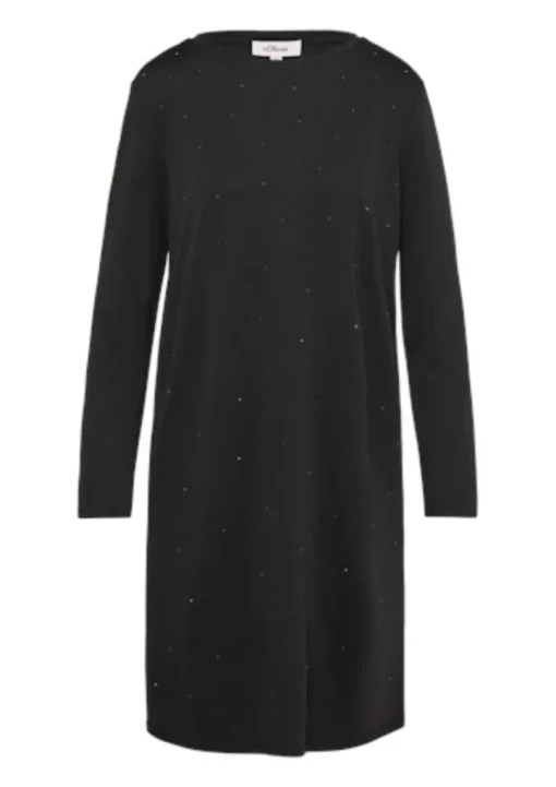 s.Oliver kurze Jersey Kleid Damen schwarz S24 2160122
