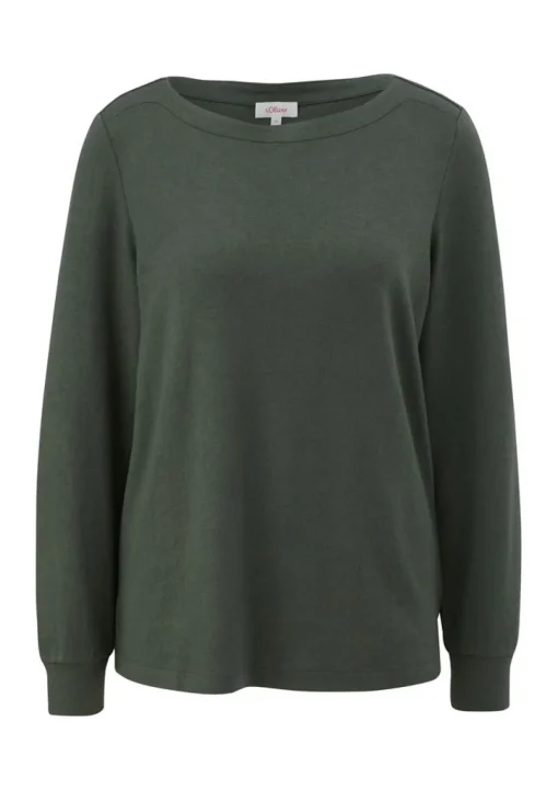S.Oliver Longsleeve braun & grün S23 2136900
