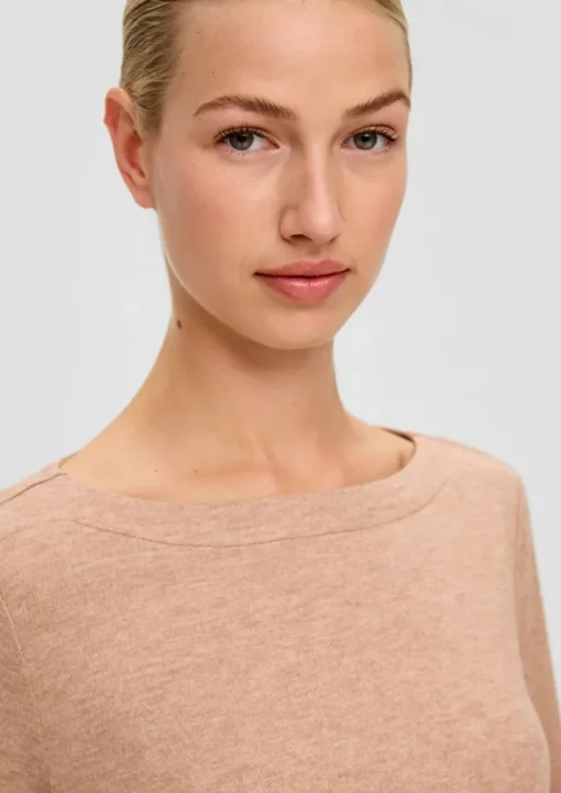 S.Oliver Longsleeve braun & grün S23 2136900