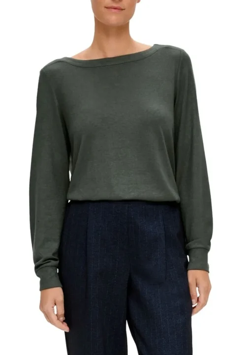 S.Oliver Longsleeve braun & grün S23 2136900