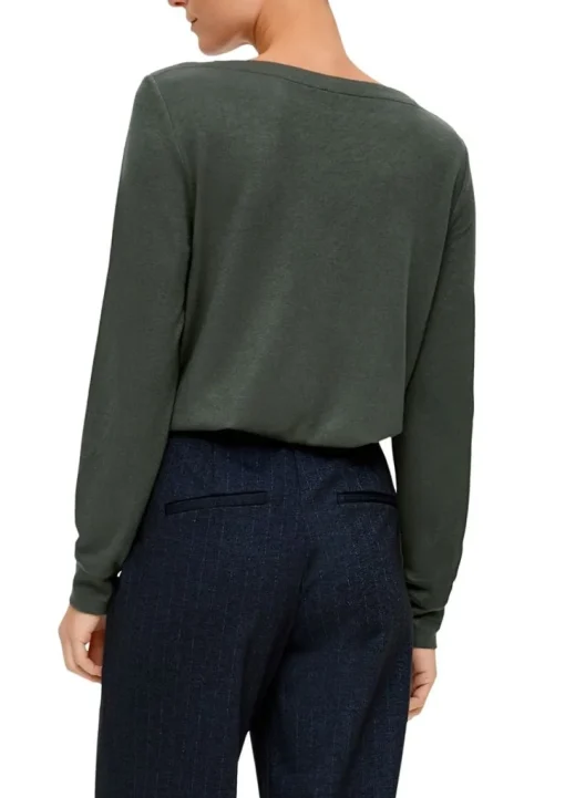 S.Oliver Longsleeve braun & grün S23 2136900