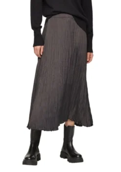 s.Oliver Midi-Satinrock Damen grau S24 2156498