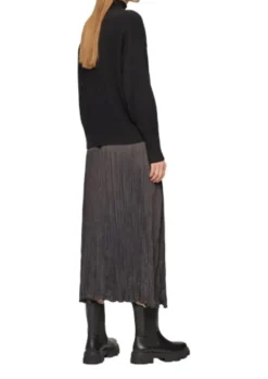 s.Oliver Midi-Satinrock Damen grau S24 2156498