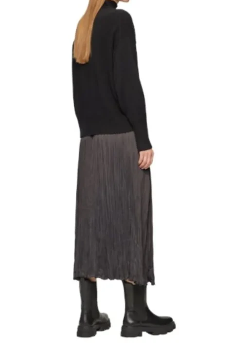 s.Oliver Midi-Satinrock Damen grau S24 2156498