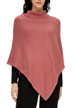 S.Oliver Poncho aus Viskose-Baumwoll-Mix orange, grün S23 2135651