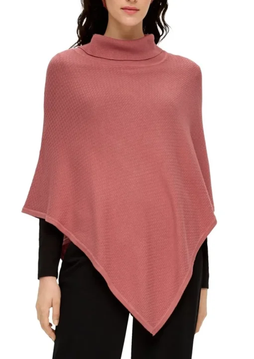 S.Oliver Poncho aus Viskose-Baumwoll-Mix orange, grün S23 2135651