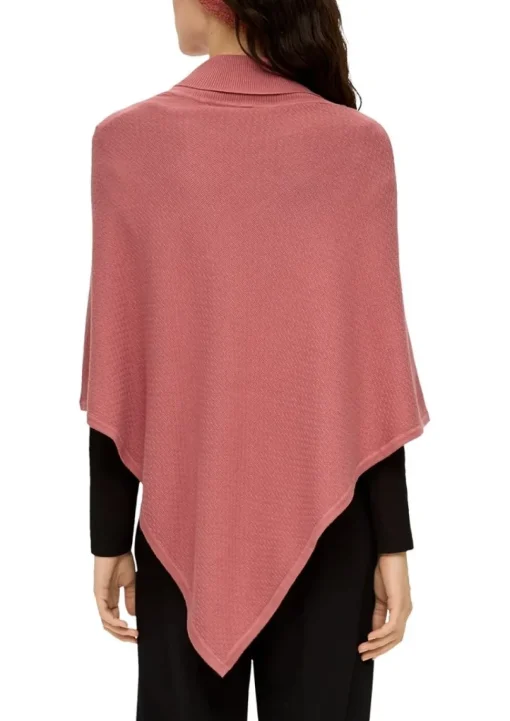 S.Oliver Poncho aus Viskose-Baumwoll-Mix orange, grün S23 2135651