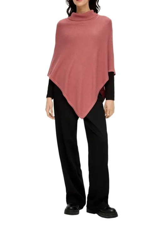 S.Oliver Poncho aus Viskose-Baumwoll-Mix orange, grün S23 2135651
