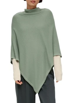 S.Oliver Poncho aus Viskose-Baumwoll-Mix orange, grün S23 2135651
